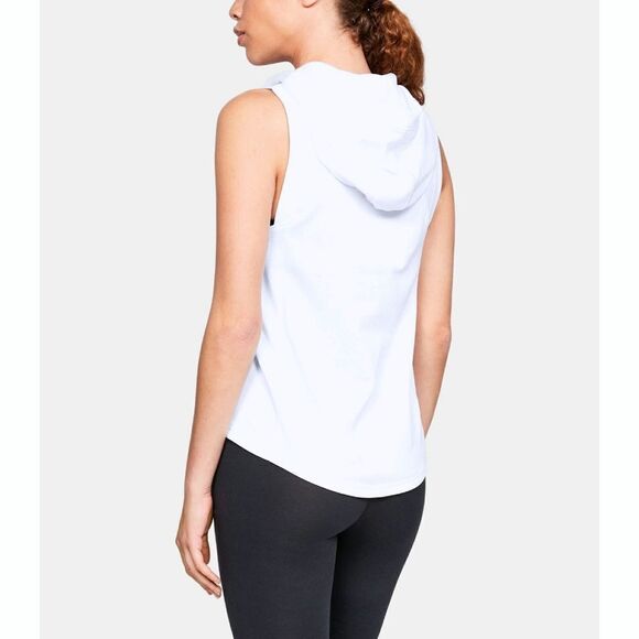 New! UNDER ARMOUR Women's Half Zip Hooded Fleece Active Vest Moisture Wick White - Picture 4 of 7